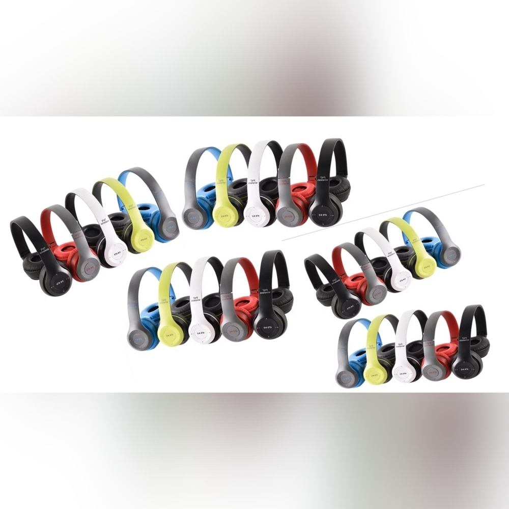 25 Stereo  Headset Bluetooth 5.0 + EDR BLACK WHITE RED BLUE GREEN free Gift Wrap